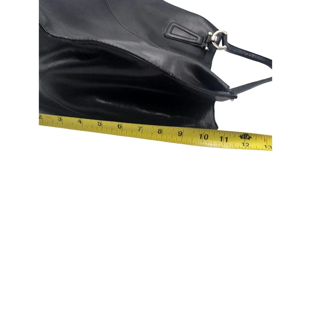 Liz Claiborne Black Faux Leather Multi Compartment Shoulder Bag Tote LC.1441.P